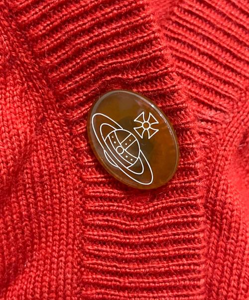 Vivienne Westwood RED LABEL（ヴィヴィアンウエストウッドレッドレーベル）Vivienne Westwood RED LABEL (ヴィヴィアンウエストウッドレッドレーベル) カシミヤ混カーディガン レッド サイズ:2の古着・服飾アイテム