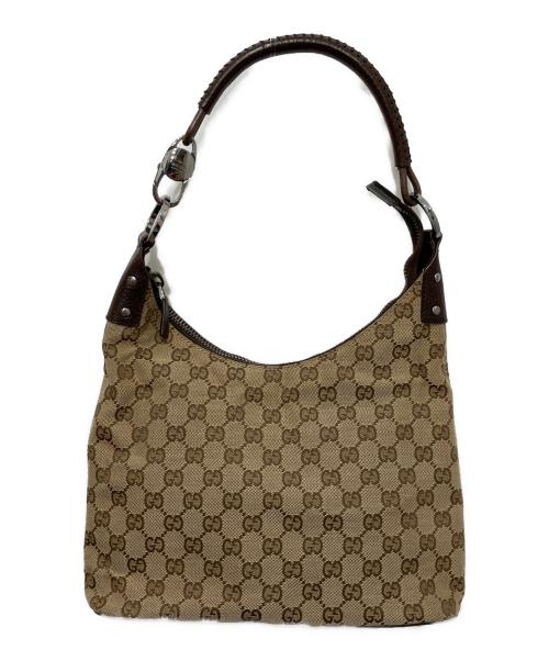 GUCCI（グッチ）GUCCI (グッチ) ワンショルダーバッグ ベージュ×ブラウンの古着・服飾アイテム
