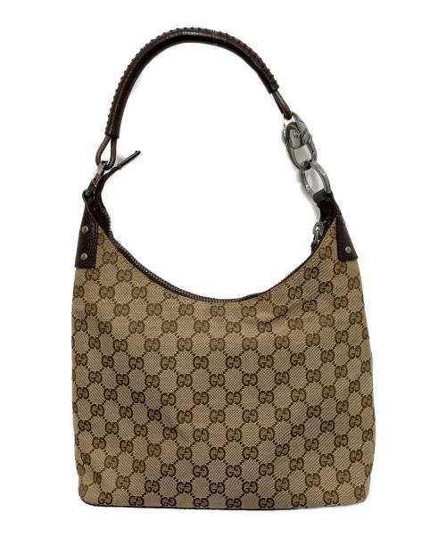GUCCI（グッチ）GUCCI (グッチ) ワンショルダーバッグ ベージュ×ブラウンの古着・服飾アイテム