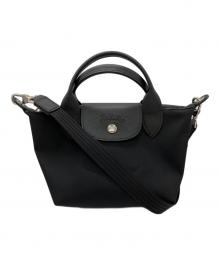 LONGCHAMP（ロンシャン）の古着「ルプリアジュエナジーXS ハンドルバッグ」｜ブラック