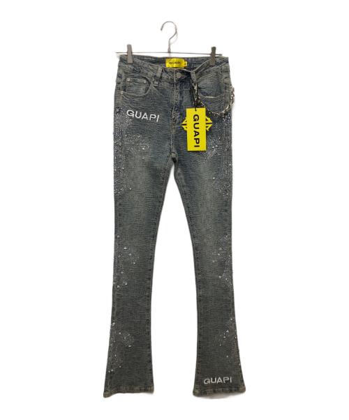 GUAPI（グアピ）GUAPI (グアピ) VINTAGE BLUE DISTRESSED CROSS DENIM インディゴ サイズ:71cm(W28) 未使用品の古着・服飾アイテム