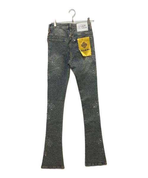 GUAPI（グアピ）GUAPI (グアピ) VINTAGE BLUE DISTRESSED CROSS DENIM インディゴ サイズ:71cm(W28) 未使用品の古着・服飾アイテム