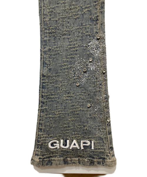 GUAPI（グアピ）GUAPI (グアピ) VINTAGE BLUE DISTRESSED CROSS DENIM インディゴ サイズ:71cm(W28) 未使用品の古着・服飾アイテム