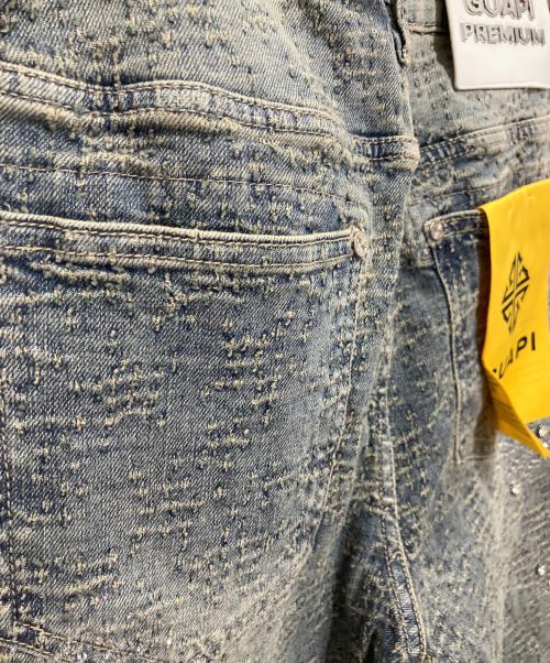 GUAPI（グアピ）GUAPI (グアピ) VINTAGE BLUE DISTRESSED CROSS DENIM インディゴ サイズ:71cm(W28) 未使用品の古着・服飾アイテム