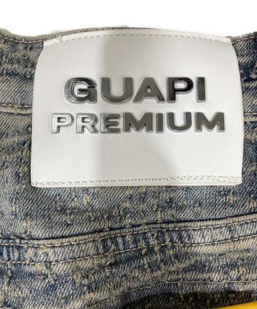 GUAPI（グアピ）GUAPI (グアピ) VINTAGE BLUE DISTRESSED CROSS DENIM インディゴ サイズ:71cm(W28) 未使用品の古着・服飾アイテム