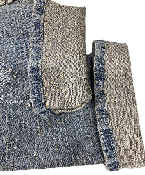 GUAPI（グアピ）GUAPI (グアピ) VINTAGE BLUE DISTRESSED CROSS DENIM インディゴ サイズ:71cm(W28) 未使用品の古着・服飾アイテム