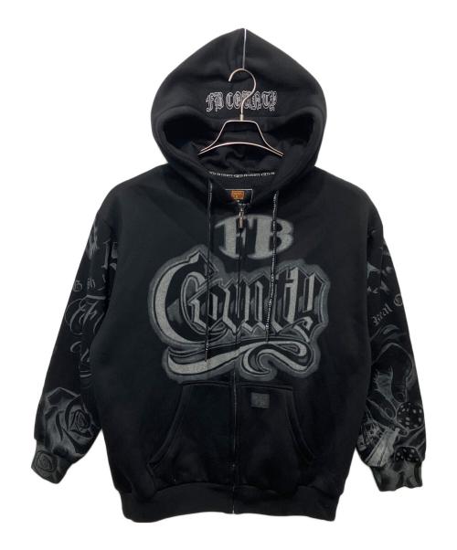 FB COUNTY（エフビーカウンティー）FB COUNTY (エフビーカウンティー) TATTED UP ZIP HOODIE ブラック×グレー サイズ:Sの古着・服飾アイテム