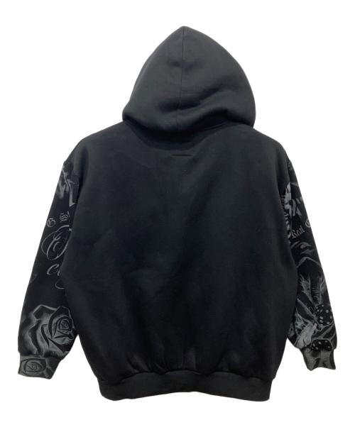 FB COUNTY（エフビーカウンティー）FB COUNTY (エフビーカウンティー) TATTED UP ZIP HOODIE ブラック×グレー サイズ:Sの古着・服飾アイテム