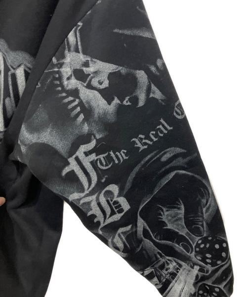 FB COUNTY（エフビーカウンティー）FB COUNTY (エフビーカウンティー) TATTED UP ZIP HOODIE ブラック×グレー サイズ:Sの古着・服飾アイテム