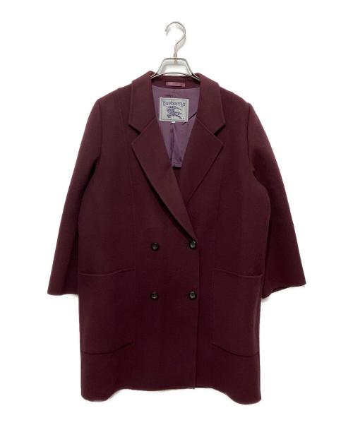 Burberry's（バーバリーズ）Burberry's (バーバリーズ) カシミヤ混ウールコート ワインレッド サイズ:9ARの古着・服飾アイテム