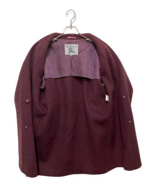 Burberry's（バーバリーズ）Burberry's (バーバリーズ) カシミヤ混ウールコート ワインレッド サイズ:9ARの古着・服飾アイテム