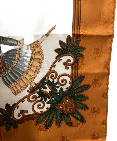 HERMES（エルメス）HERMES (エルメス) Joies d'Hiver 冬の愉しみ シルクスカーフ ブラウンの古着・服飾アイテム