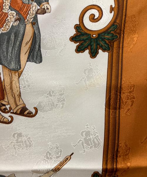 HERMES（エルメス）HERMES (エルメス) Joies d'Hiver 冬の愉しみ シルクスカーフ ブラウンの古着・服飾アイテム