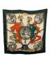 HERMES (エルメス) NAPOLEON シルクスカーフ グリーン×オレンジ：22000円
