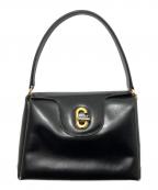 GUCCIグッチ）の古着「ターンロック Gロゴ金具 ハンドバッグ」｜ブラック