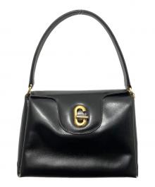 GUCCI（グッチ）の古着「ターンロック Gロゴ金具 ハンドバッグ」｜ブラック