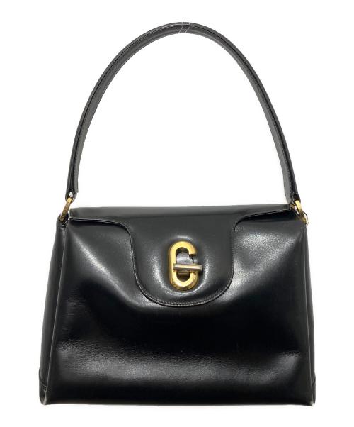 GUCCI（グッチ）GUCCI (グッチ) ターンロック Gロゴ金具 ハンドバッグ ブラックの古着・服飾アイテム