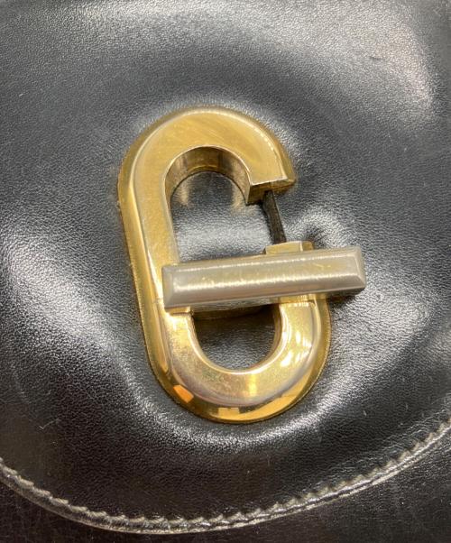 GUCCI（グッチ）GUCCI (グッチ) ターンロック Gロゴ金具 ハンドバッグ ブラックの古着・服飾アイテム