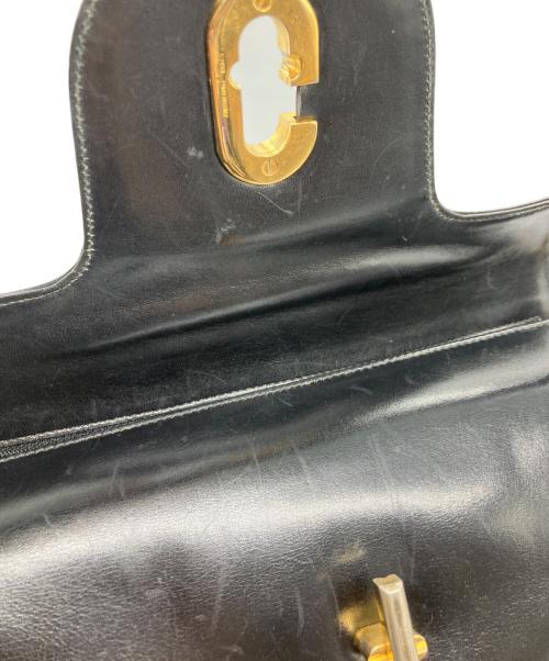 GUCCI（グッチ）GUCCI (グッチ) ターンロック Gロゴ金具 ハンドバッグ ブラックの古着・服飾アイテム