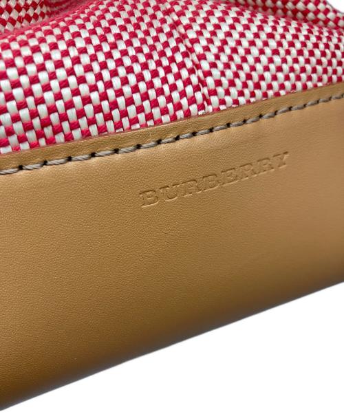 BURBERRY（バーバリー）BURBERRY (バーバリー) トートバッグ レッド×ベージュの古着・服飾アイテム