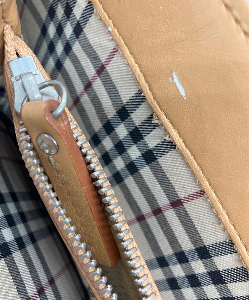 BURBERRY（バーバリー）BURBERRY (バーバリー) トートバッグ レッド×ベージュの古着・服飾アイテム