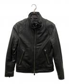 BURBERRY BLACK LABELバーバリーブラックレーベル）の古着「シングルライダースジャケット」｜ブラック