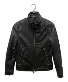 BURBERRY BLACK LABEL（バーバリーブラックレーベル）の古着「シングルライダースジャケット」｜ブラック
