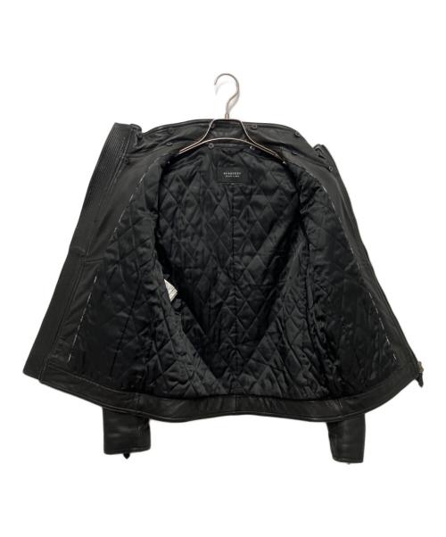 BURBERRY BLACK LABEL（バーバリーブラックレーベル）BURBERRY BLACK LABEL (バーバリーブラックレーベル) シングルライダースジャケット ブラック サイズ:Mの古着・服飾アイテム