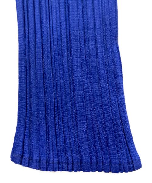 PLEATS PLEASE（プリーツプリーズ）PLEATS PLEASE (プリーツプリーズ) プリーツブラウス ブルー×グリーン サイズ:4の古着・服飾アイテム