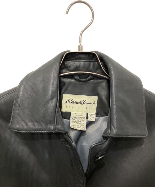 Eddie Bauer（エディーバウアー）Eddie Bauer (エディーバウアー) 90s 羊革レザーカーコート ブラック サイズ:SIZE WOMENS Mの古着・服飾アイテム