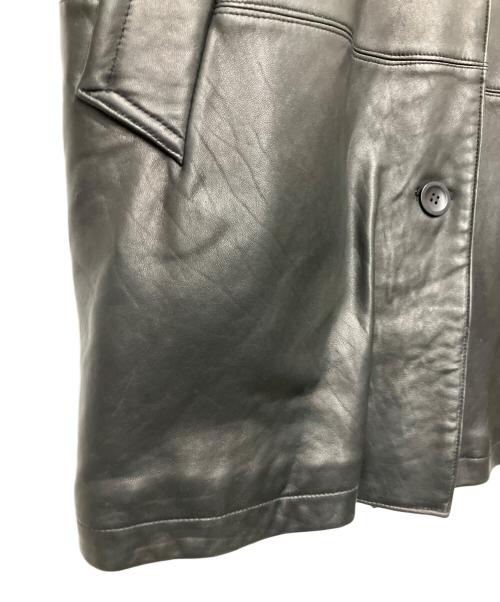 Eddie Bauer（エディーバウアー）Eddie Bauer (エディーバウアー) 90s 羊革レザーカーコート ブラック サイズ:SIZE WOMENS Mの古着・服飾アイテム