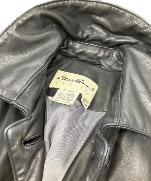 Eddie Bauer（エディーバウアー）Eddie Bauer (エディーバウアー) 90s 羊革レザーカーコート ブラック サイズ:SIZE WOMENS Mの古着・服飾アイテム