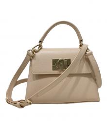 FURLA（フルラ）の古着「ミニトップハンドルバッグ」｜ベージュ