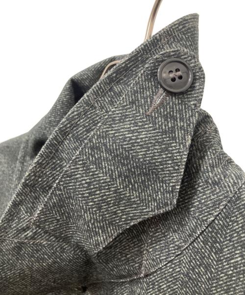 RRL（ダブルアールエル）RRL (ダブルアールエル) ヘリンボーンプリントロングコート グレー サイズ:Lの古着・服飾アイテム