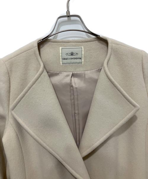 GRACE CONTINENTAL（（グレースコンチネンタル）GRACE CONTINENTAL (（グレースコンチネンタル) ノーカラービーバーコート ベージュ サイズ:38の古着・服飾アイテム