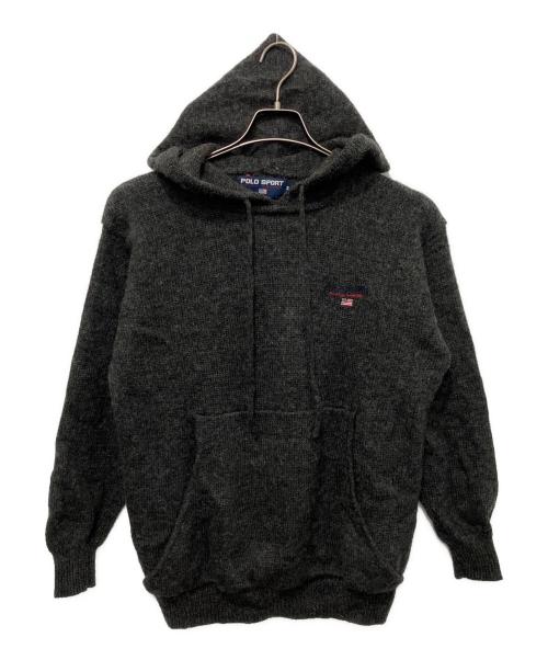 POLO SPORT（ポロスポーツ）POLO SPORT (ポロスポーツ) 90s ウールニットパーカー グレー サイズ:Mの古着・服飾アイテム