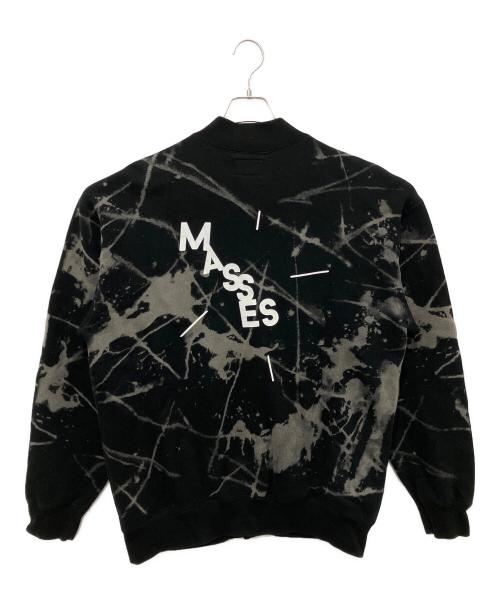 MASSES（マシス）MASSES (マシス) スウェットスタジャン ブラック×グレー サイズ:Lの古着・服飾アイテム