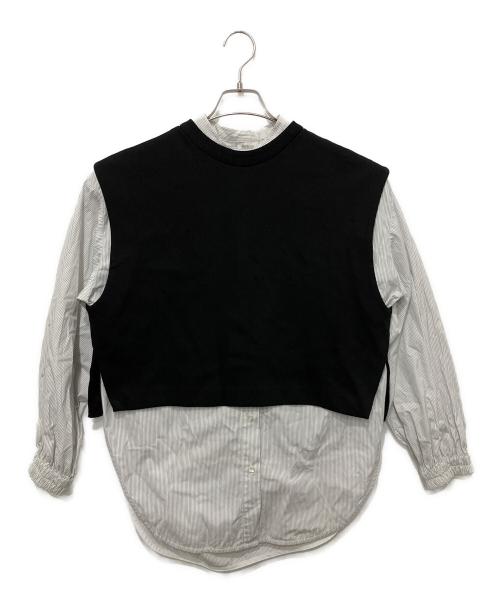BEARDSLEY（ビアズリー）BEARDSLEY (ビアズリー) シーズン長く着れる ジレセットストライプシャツ ブラック サイズ:FREEの古着・服飾アイテム
