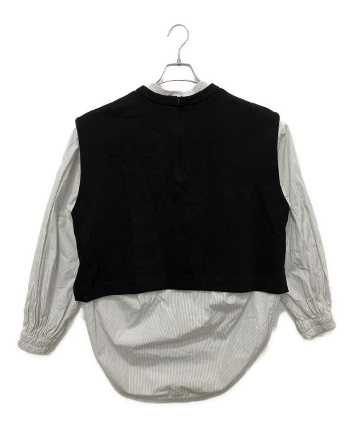 BEARDSLEY（ビアズリー）BEARDSLEY (ビアズリー) シーズン長く着れる ジレセットストライプシャツ ブラック サイズ:FREEの古着・服飾アイテム