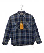 SUGAR CANEシュガーケーン）の古着「FICTION ROMANCE HERRINGBONE TWILL CHECK WORK SHIRT」｜ブルー×グレー