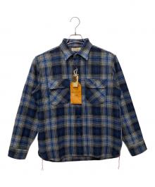 SUGAR CANE（シュガーケーン）の古着「FICTION ROMANCE HERRINGBONE TWILL CHECK WORK SHIRT」｜ブルー×グレー