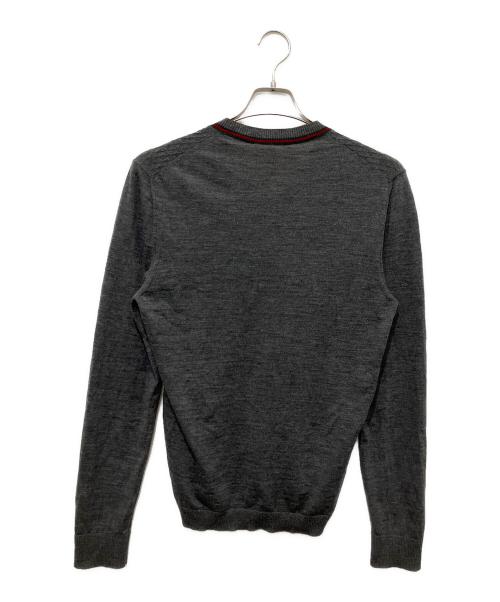 GUCCI（グッチ）GUCCI (グッチ) Vネックニット グレー サイズ:Mの古着・服飾アイテム
