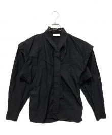 LEMAIRE（ルメール）の古着「ウォッシュドコットンシルクのアスコットブラウス」｜ブラック