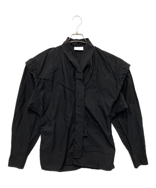 LEMAIRE（ルメール）LEMAIRE (ルメール) ウォッシュドコットンシルクのアスコットブラウス ブラック サイズ:36の古着・服飾アイテム
