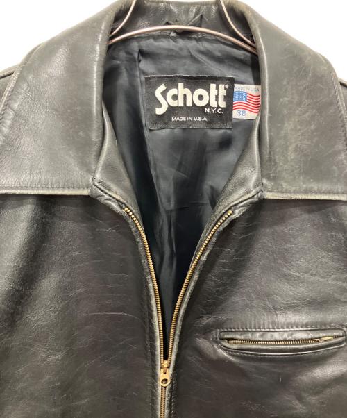 Schott（ショット）Schott (ショット) レザージャケット ブラック サイズ:38の古着・服飾アイテム