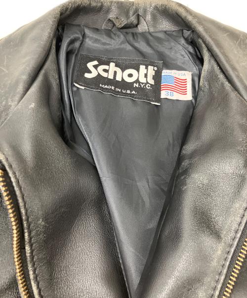 Schott（ショット）Schott (ショット) レザージャケット ブラック サイズ:38の古着・服飾アイテム