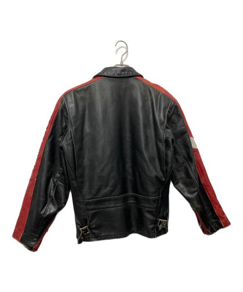 Schott（ショット）Schott (ショット) レザーライダースジャケット ブラック×レッド サイズ:38の古着・服飾アイテム