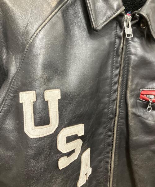 Schott（ショット）Schott (ショット) レザーライダースジャケット ブラック×レッド サイズ:38の古着・服飾アイテム