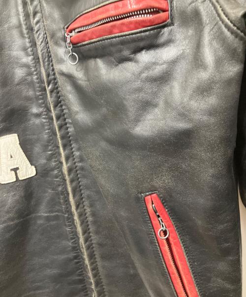 Schott（ショット）Schott (ショット) レザーライダースジャケット ブラック×レッド サイズ:38の古着・服飾アイテム