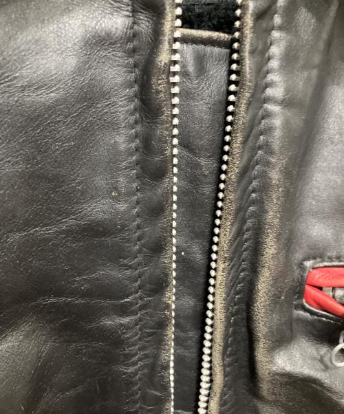 Schott（ショット）Schott (ショット) レザーライダースジャケット ブラック×レッド サイズ:38の古着・服飾アイテム